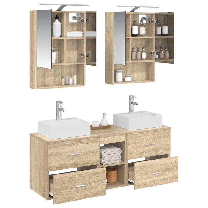 Set de mobilier pentru baie 5 pcs Stejar Sonoma WALTI