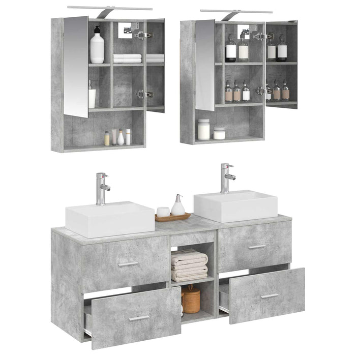 Set de mobilier pentru baie 5 pcs Gri Beton WALTI