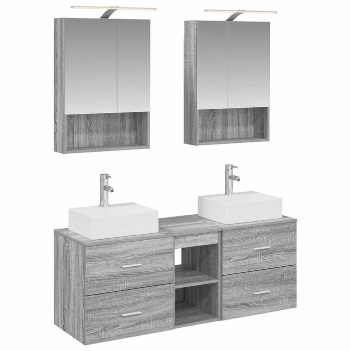 Set de mobilier pentru baie 5 pcs Sonoma gri WALTI