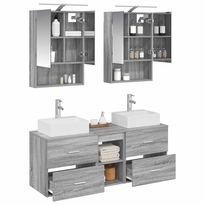 Set de mobilier pentru baie 5 pcs Sonoma gri WALTI