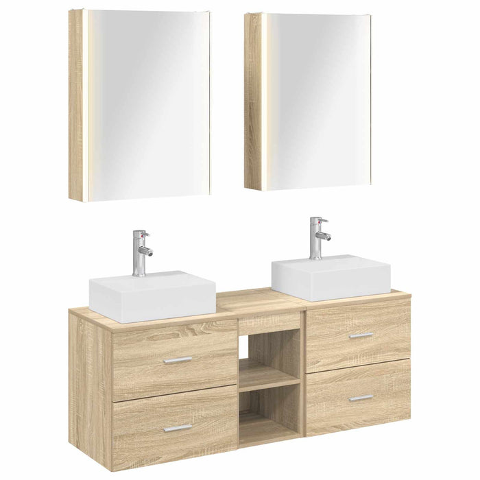 Set de mobilier pentru baie 5 pcs Stejar Sonoma WALTI
