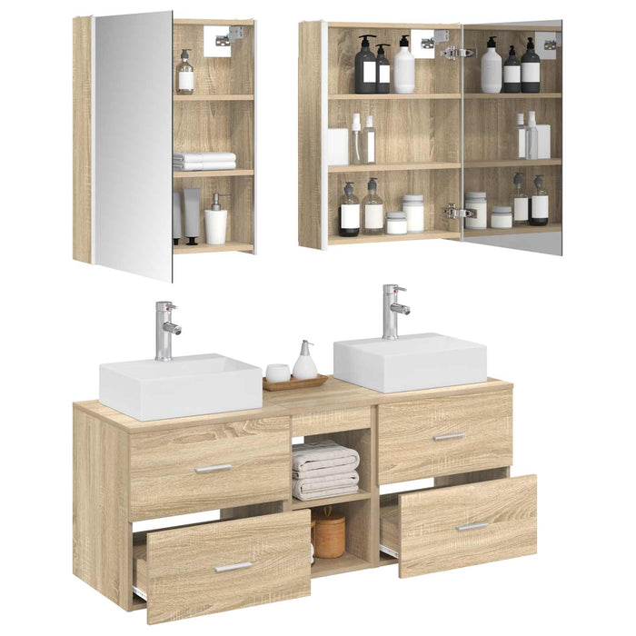 Set de mobilier pentru baie 5 pcs Stejar Sonoma WALTI