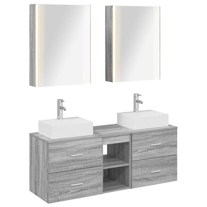 Set de mobilier pentru baie 5 pcs Sonoma gri WALTI