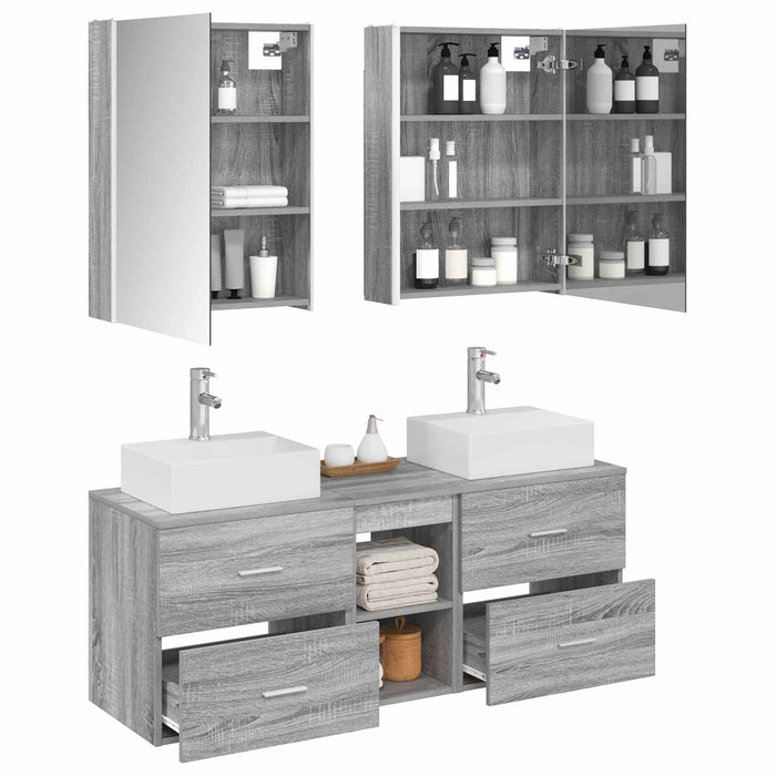 Set de mobilier pentru baie 5 pcs Sonoma gri WALTI
