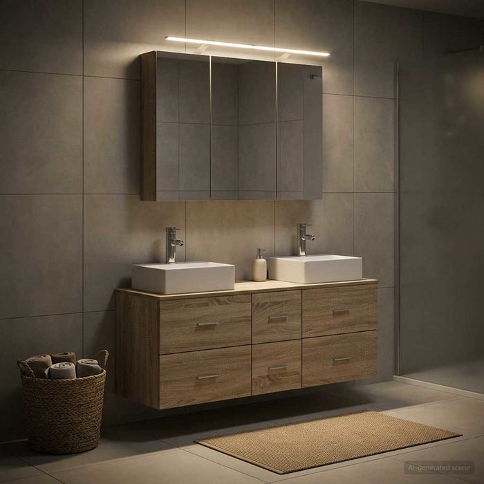 Set de mobilier pentru baie 4 buc. Stejar Sonoma - WALTI WALTI