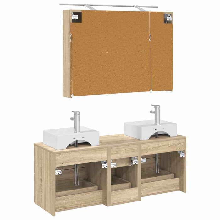 Set de mobilier pentru baie 4 pcs Stejar Sonoma WALTI