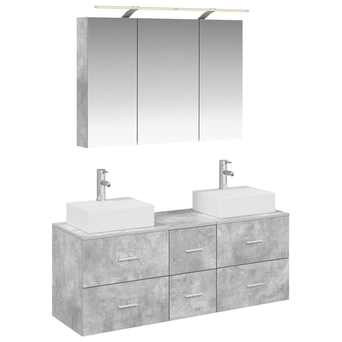 Set de mobilier pentru baie 4 pcs Gri Beton WALTI