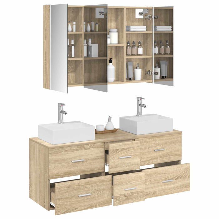 Set de mobilier pentru baie 4 pcs Stejar Sonoma WALTI