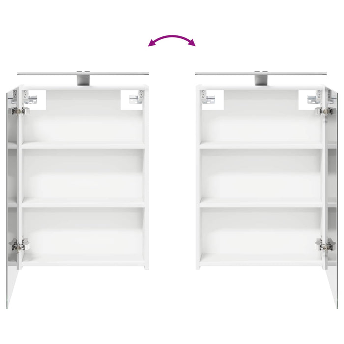 Set de mobilier pentru baie 5 pcs Alb Lemn prelucrat și sticlă WALTI