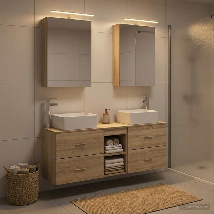 Set de mobilier pentru baie 5 pcs Stejar Sonoma WALTI