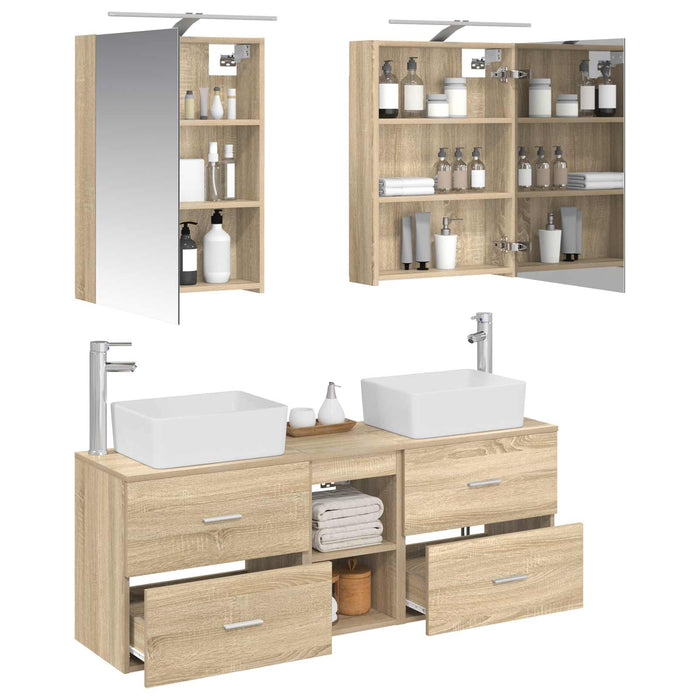 Set de mobilier pentru baie 5 pcs Stejar Sonoma WALTI
