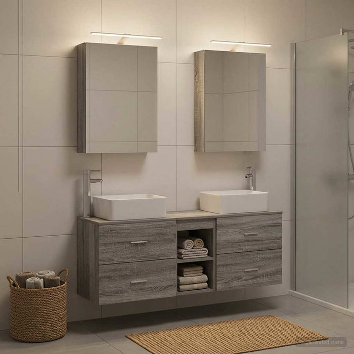 Set de mobilier pentru baie 5 pcs Sonoma gri WALTI