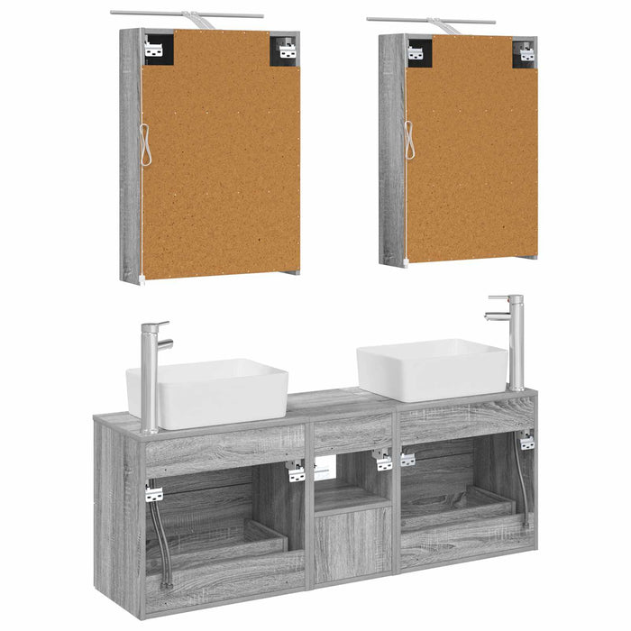 Set de mobilier pentru baie 5 pcs Sonoma gri WALTI