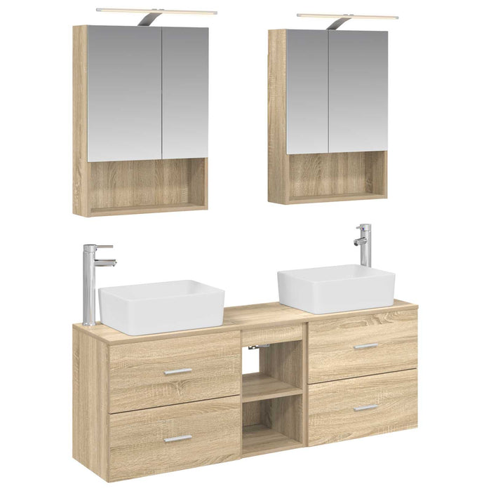 Set de mobilier pentru baie 5 pcs Stejar Sonoma WALTI