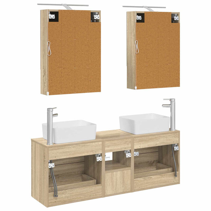 Set de mobilier pentru baie 5 pcs Stejar Sonoma WALTI