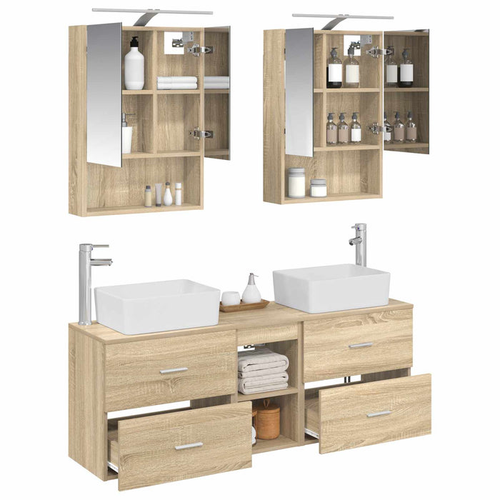 Set de mobilier pentru baie 5 pcs Stejar Sonoma WALTI