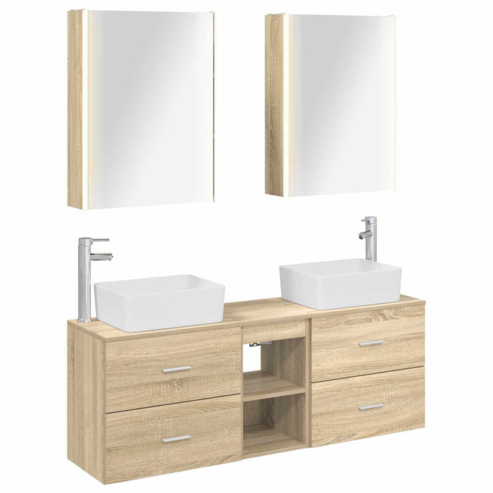 Set de mobilier pentru baie 5 pcs Stejar Sonoma WALTI