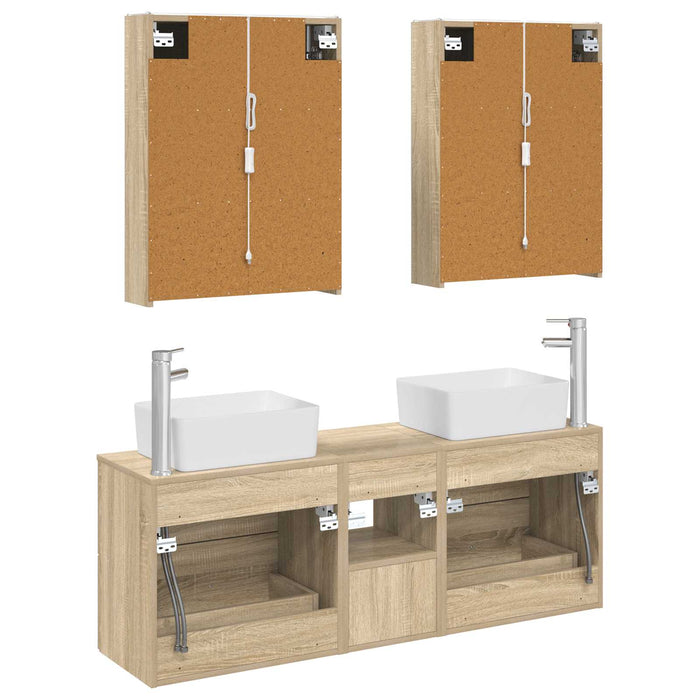 Set de mobilier pentru baie 5 pcs Stejar Sonoma WALTI