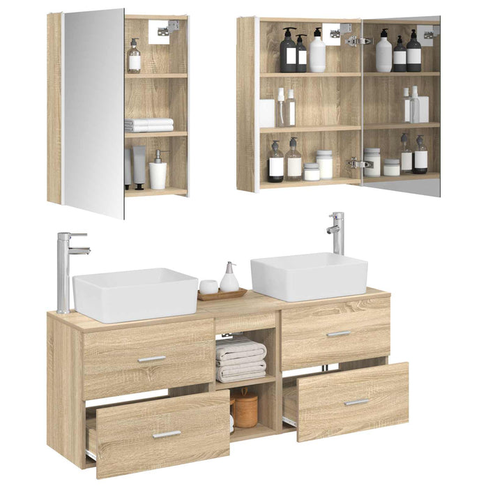 Set de mobilier pentru baie 5 pcs Stejar Sonoma WALTI