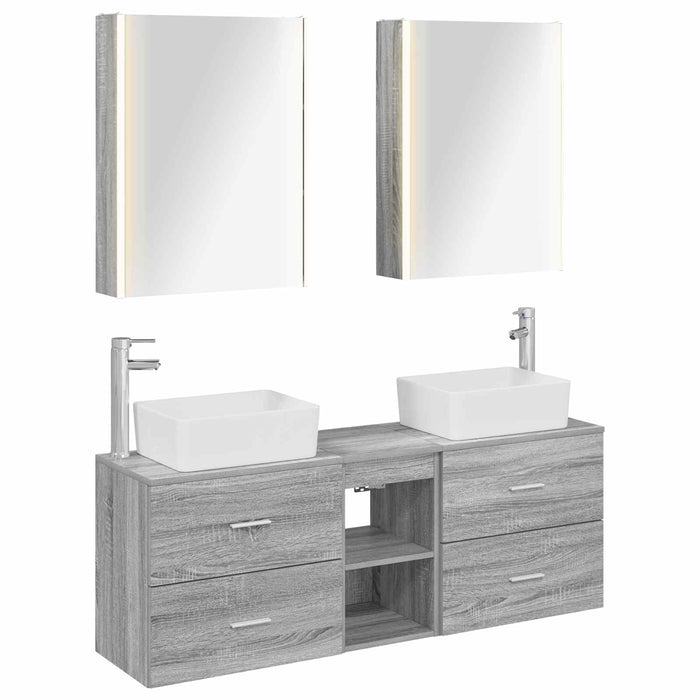 Set de mobilier pentru baie 5 pcs Sonoma gri WALTI