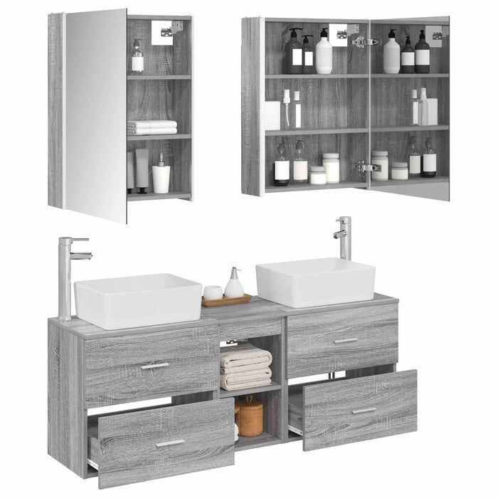 Set de mobilier pentru baie 5 pcs Sonoma gri WALTI