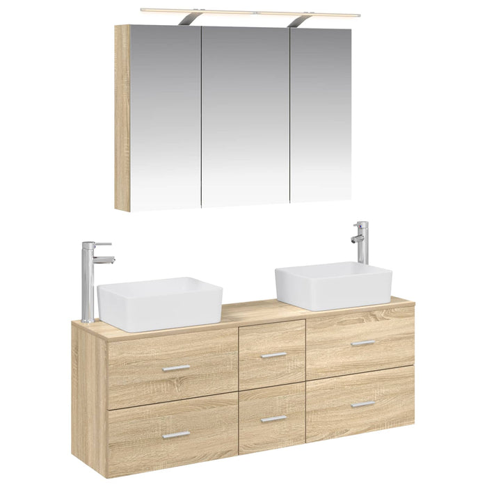 Set de mobilier pentru baie 4 pcs Stejar Sonoma WALTI