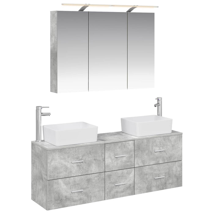 Set de mobilier pentru baie 4 pcs Gri Beton WALTI
