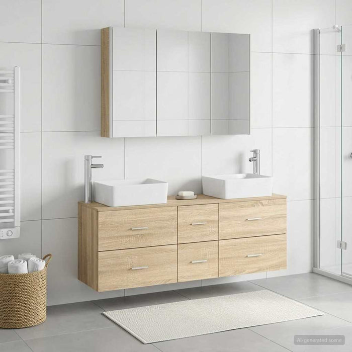 Set de mobilier pentru baie 4 buc. Stejar Sonoma WALTI
