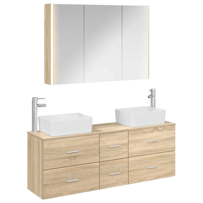 Set de mobilier pentru baie 4 pcs Stejar Sonoma WALTI