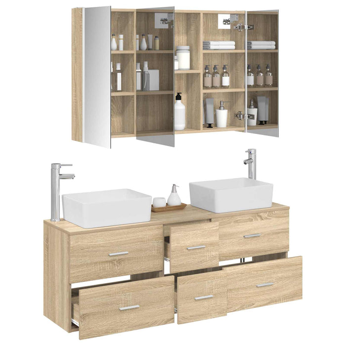 Set de mobilier pentru baie 4 pcs Stejar Sonoma WALTI