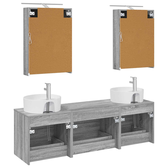 Set de mobilier pentru baie 5 pcs Sonoma gri WALTI