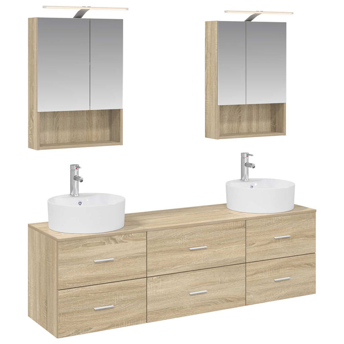 Set de mobilier pentru baie 5 pcs Stejar Sonoma WALTI