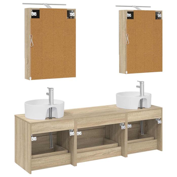 Set de mobilier pentru baie 5 pcs Stejar Sonoma WALTI