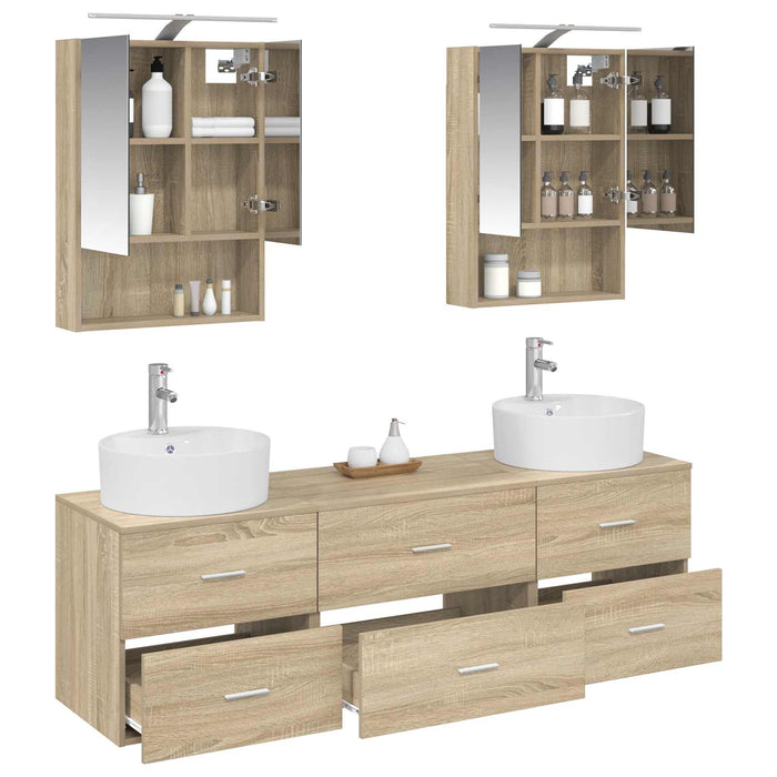 Set de mobilier pentru baie 5 pcs Stejar Sonoma WALTI