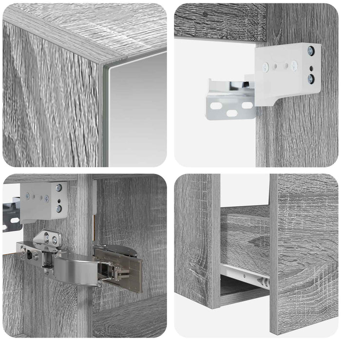 Set de mobilier pentru baie 5 pcs Sonoma gri WALTI