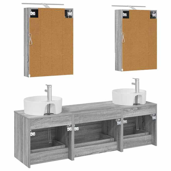 Set de mobilier pentru baie 5 pcs Sonoma gri WALTI