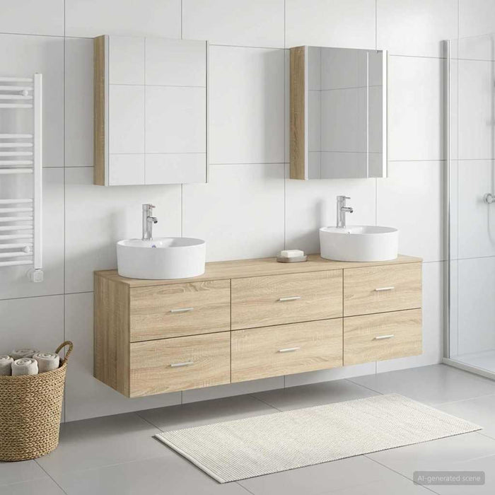 Set de mobilier pentru baie 5 pcs Stejar Sonoma WALTI