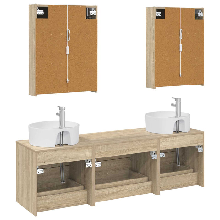 Set de mobilier pentru baie 5 pcs Stejar Sonoma WALTI