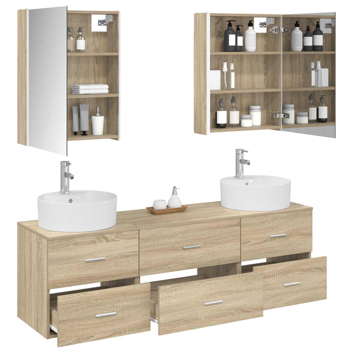Set de mobilier pentru baie 5 pcs Stejar Sonoma WALTI