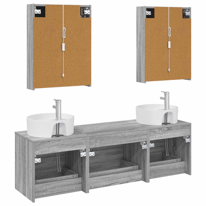 Set de mobilier pentru baie 5 pcs Sonoma gri WALTI