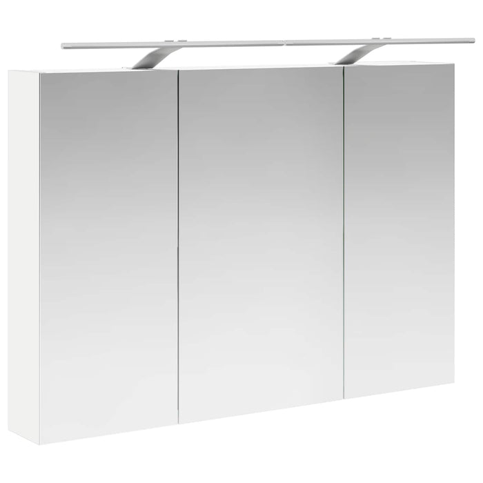Set de mobilier pentru baie 4 pcs Alb Lemn prelucrat și sticlă WALTI