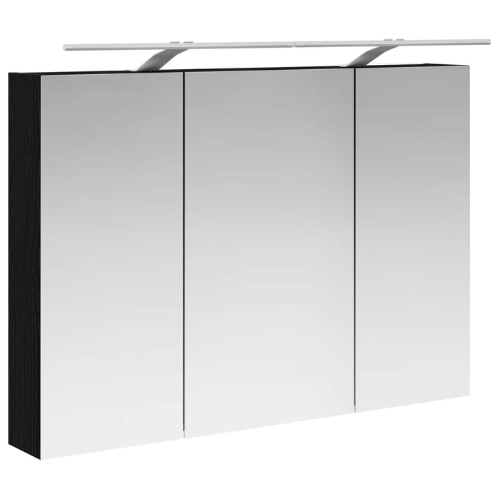 Set de mobilier pentru baie 4 pcs Stejar Negru WALTI