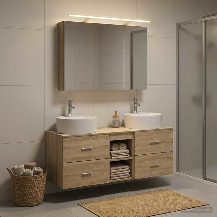 Set de mobilier pentru baie 4 buc. Stejar Sonoma - WALTI WALTI