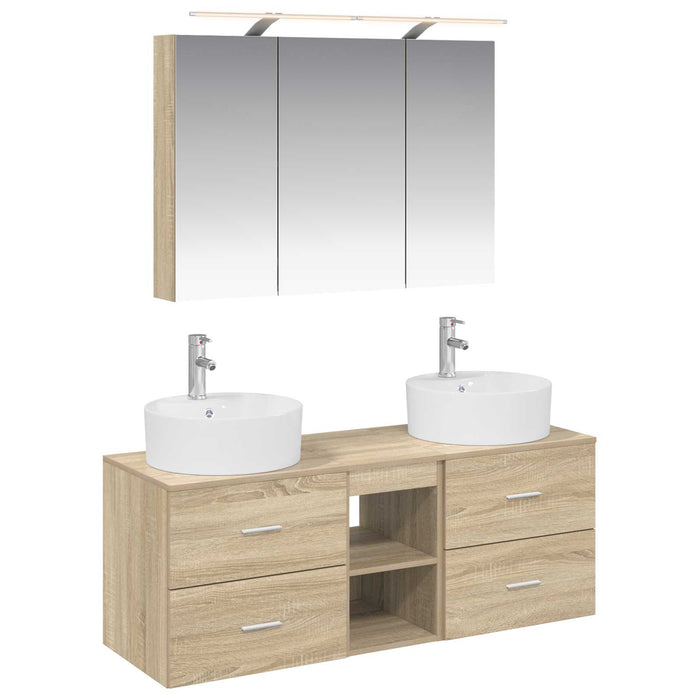 Set de mobilier pentru baie 4 pcs Stejar Sonoma WALTI