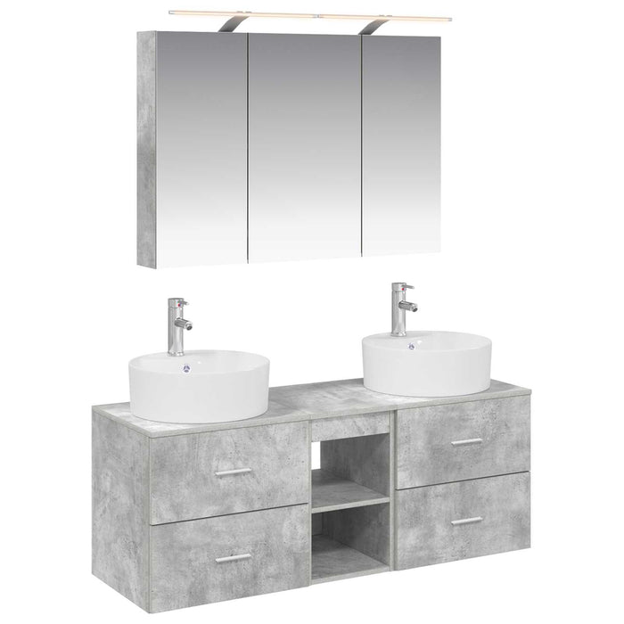 Set de mobilier pentru baie 4 pcs Gri Beton WALTI