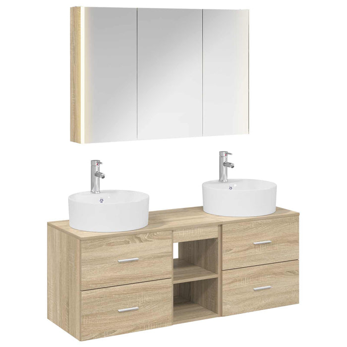 Set de mobilier pentru baie 4 pcs Stejar Sonoma WALTI