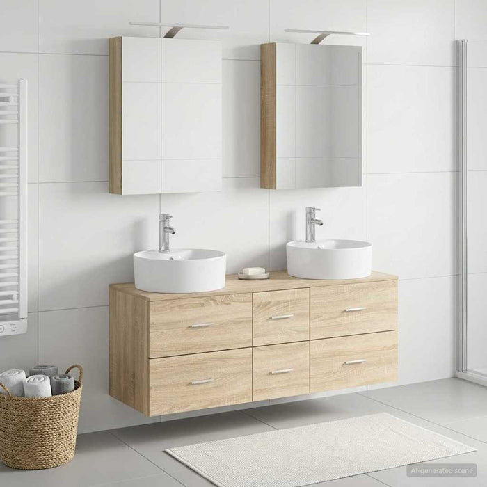 Set de mobilier pentru baie 5 buc. Stejar Sonoma - WALTI WALTI