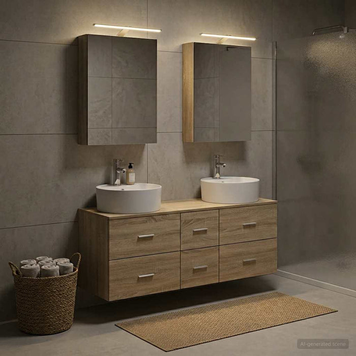 Set de mobilier pentru baie 5 buc. Stejar Sonoma - WALTI WALTI