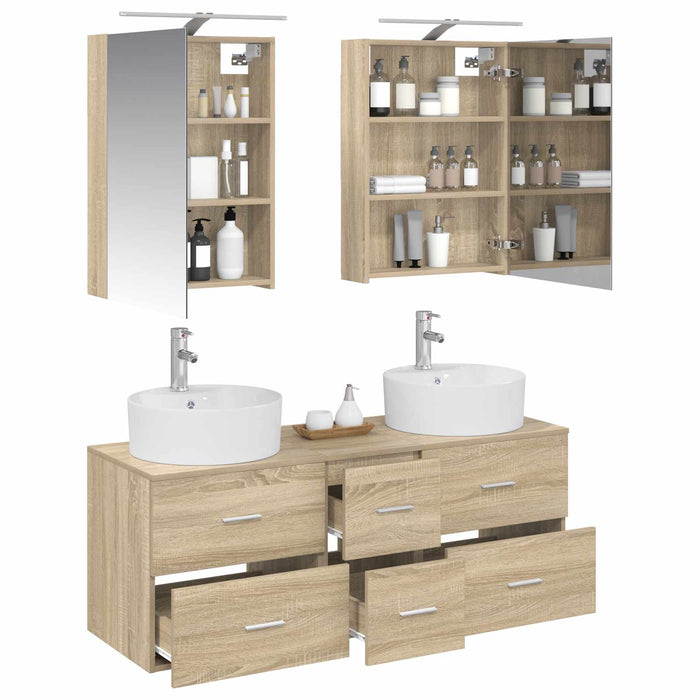 Set de mobilier pentru baie 5 pcs Stejar Sonoma WALTI