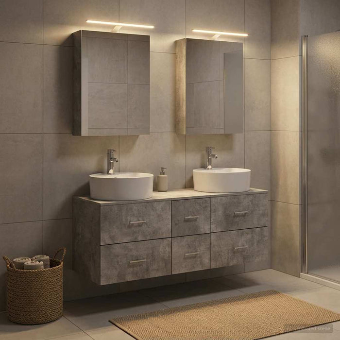 Set de mobilier pentru baie 5 buc. Gri Beton WALTI